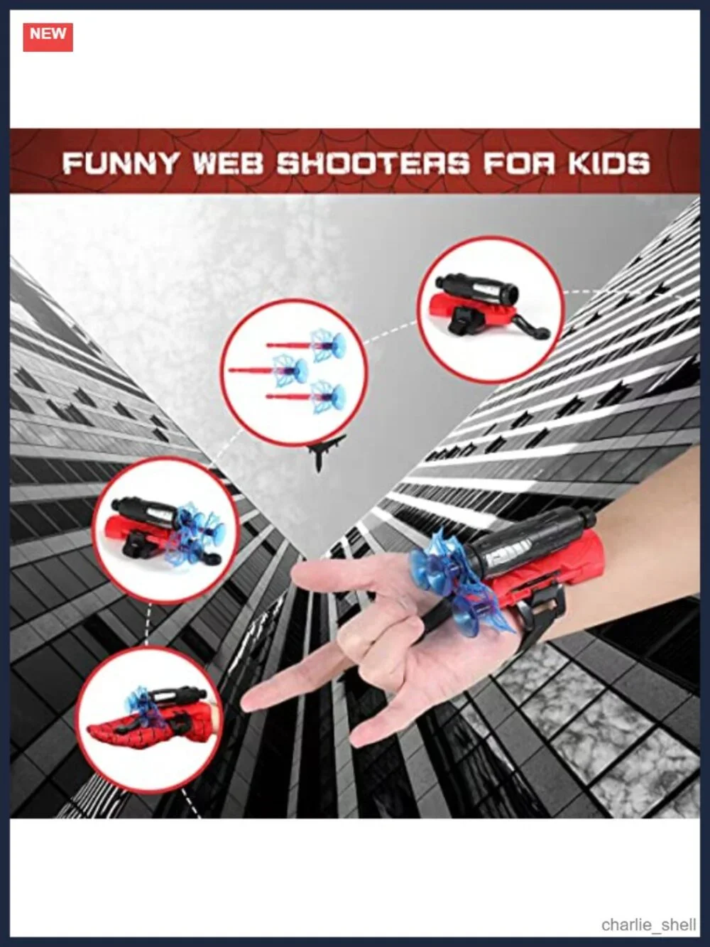 Kids Superhero Costume Set Cape LED Mask Web Shooter Felt Eye Mask